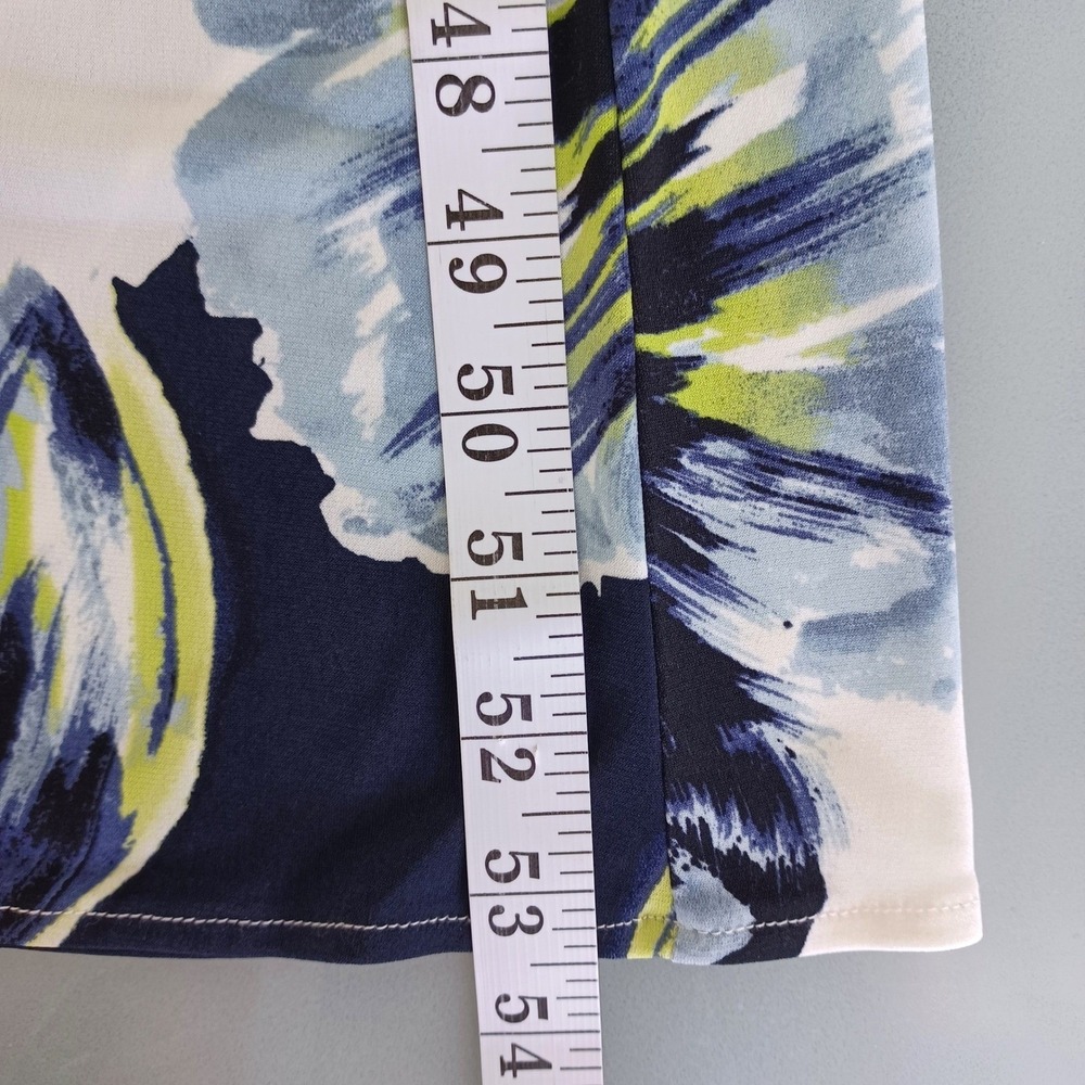 Chicos Blue Green Floral Halter Maxi Dress Size 2 Large Sleeveless Painterly Art - Picture 5 of 10